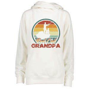 Reel Cool Grandpa Great Gift Retro Fishing Family Gift Womens Funnel Neck Pullover Hood