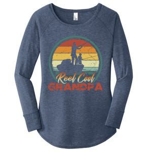 Reel Cool Grandpa Great Gift Retro Fishing Family Gift Women's Perfect Tri Tunic Long Sleeve Shirt