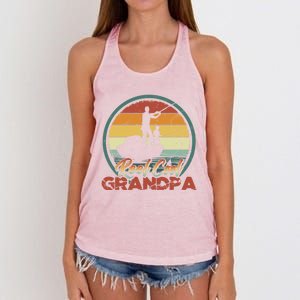 Reel Cool Grandpa Great Gift Retro Fishing Family Gift Women's Knotted Racerback Tank