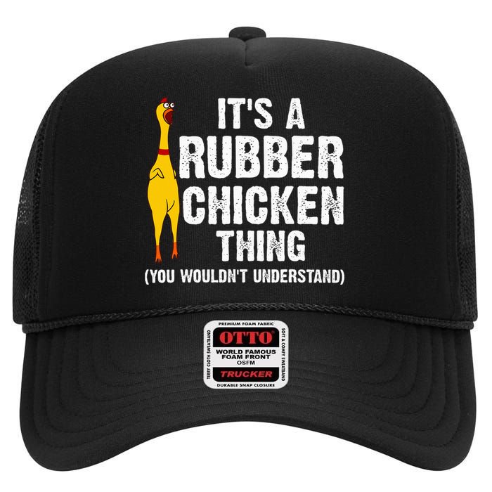 Rubber Chicken Gift Rubber Chicken Costume High Crown Mesh Back Trucker Hat