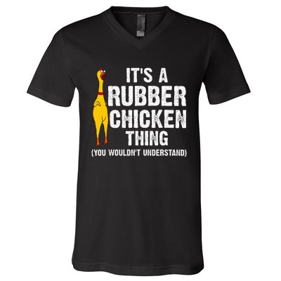 Rubber Chicken Gift Rubber Chicken Costume V-Neck T-Shirt