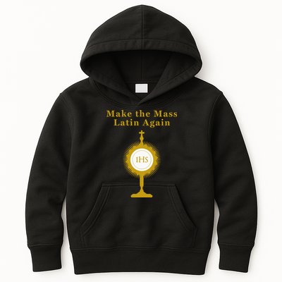 Roman Catholic Gift Make The Mass Latin Again Kids Hoodie