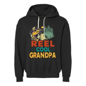 Reel Cool Grandpa Fishing Fun Fathers Day Fishermen Garment-Dyed Fleece Hoodie