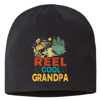 Reel Cool Grandpa Fishing Fun Fathers Day Fishermen Sustainable Beanie