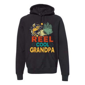 Reel Cool Grandpa Fishing Fun Fathers Day Fishermen Premium Hoodie