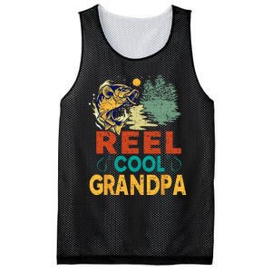 Reel Cool Grandpa Fishing Fun Fathers Day Fishermen Mesh Reversible Basketball Jersey Tank