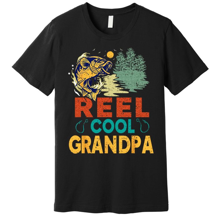 Reel Cool Grandpa Fishing Fun Fathers Day Fishermen Premium T-Shirt