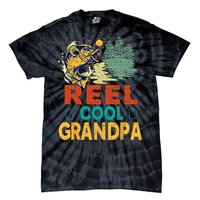 Reel Cool Grandpa Fishing Fun Fathers Day Fishermen Tie-Dye T-Shirt