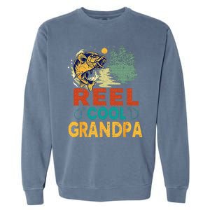 Reel Cool Grandpa Fishing Fun Fathers Day Fishermen Garment-Dyed Sweatshirt