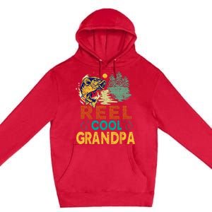 Reel Cool Grandpa Fishing Fun Fathers Day Fishermen Premium Pullover Hoodie