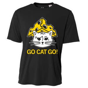 Raygunshirts Cheesehead Gary Go Cat Go Cooling Performance Crew T-Shirt