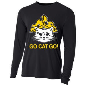 Raygunshirts Cheesehead Gary Go Cat Go Cooling Performance Long Sleeve Crew