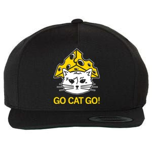 Raygunshirts Cheesehead Gary Go Cat Go Wool Snapback Cap