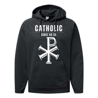 Roman Catholic Gift Since AD 33 Performance Fleece Hoodie