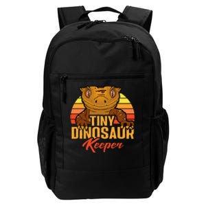 Retro Crested Gecko Tiny Dinosaur Keeper Herpetologist Daily Commute Backpack