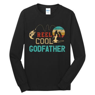 Reel Cool Godfather Vintage Funny Fishing Rod Gift Tall Long Sleeve T-Shirt