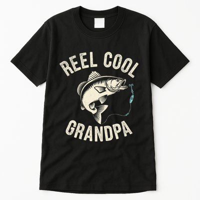 Reel Cool Grandpa Fisherman Grandad Bass Fishing Dad Angler .Png Tall T-Shirt
