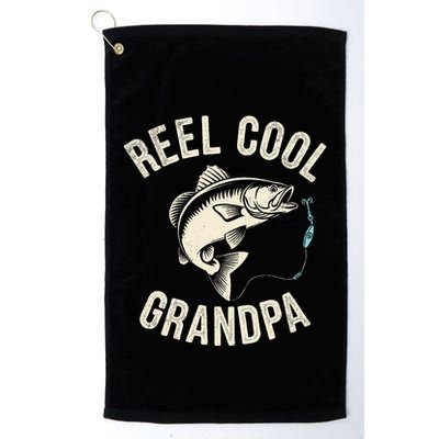 Reel Cool Grandpa Fisherman Grandad Bass Fishing Dad Angler .Png Golf Towel