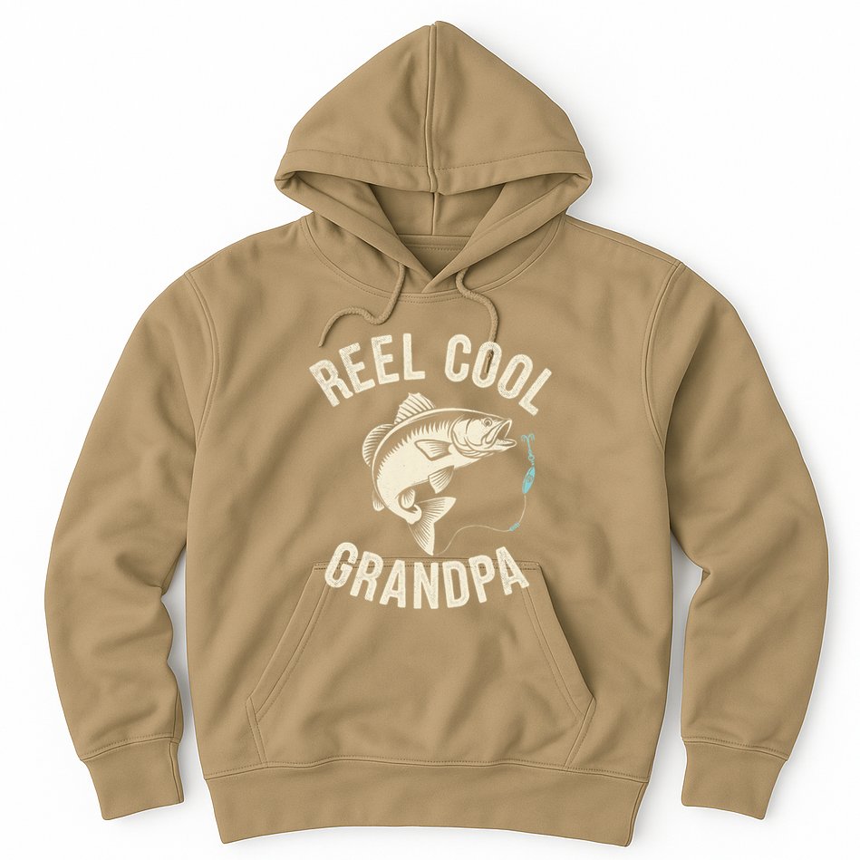 Reel Cool Grandpa Fisherman Grandad Bass Fishing Dad Angler .Png Hoodie