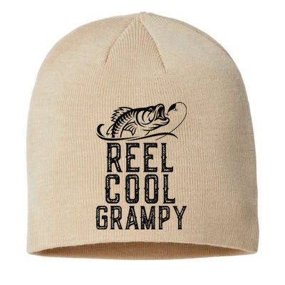 Reel Cool Grampy Fishing Fisherman Funny Retro Sustainable Beanie