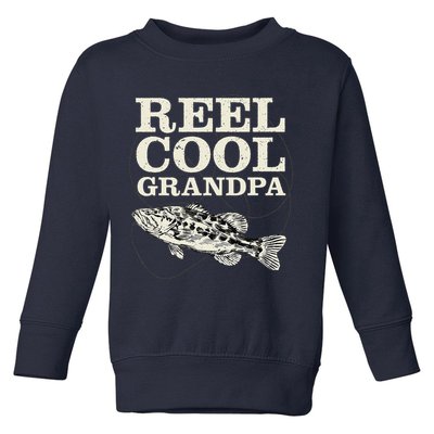 Reel Cool Grandpa Fly Fishing Walleye Fishing Pole Grandpa Toddler Sweatshirt