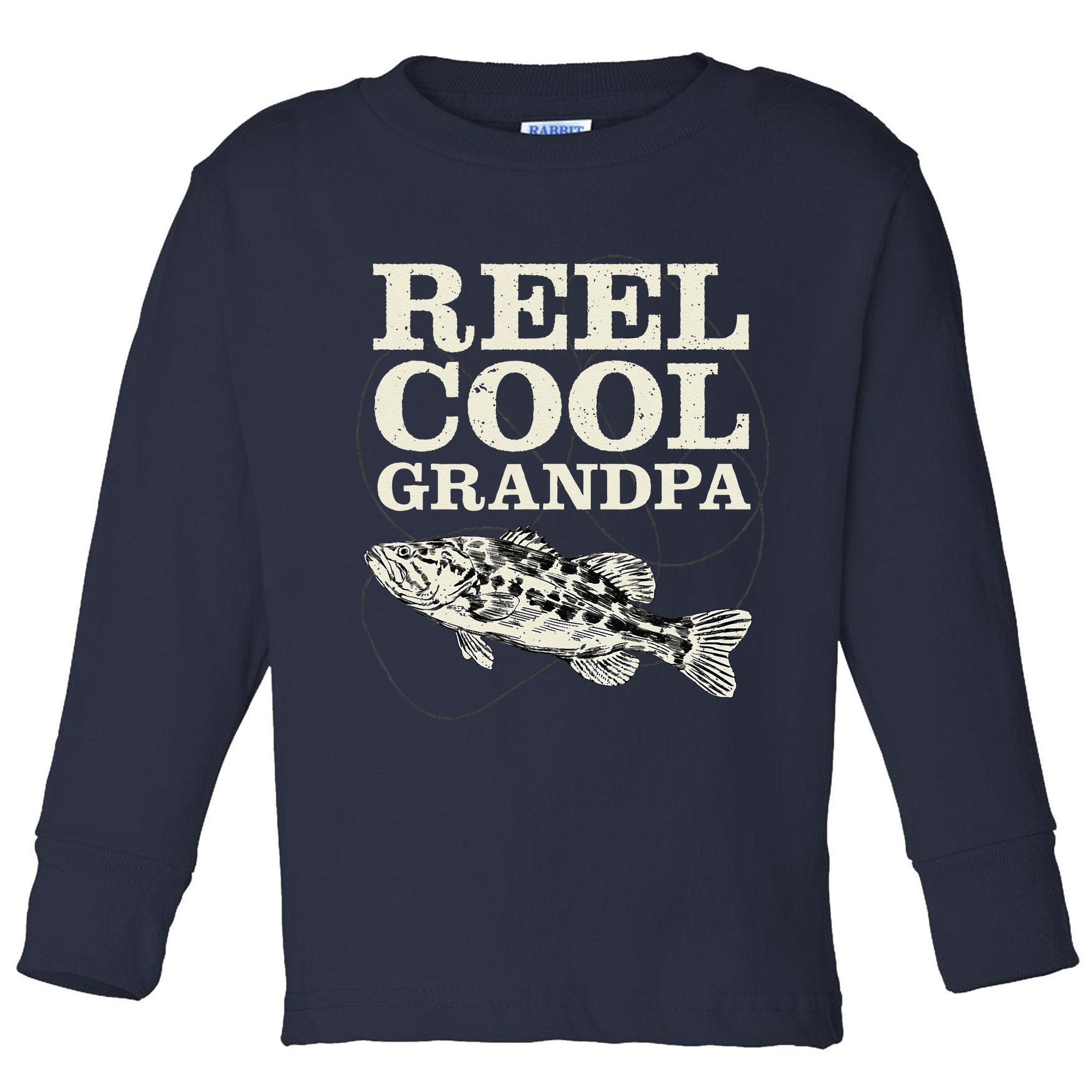 Reel Cool Grandpa Fly Fishing Walleye Fishing Pole Grandpa Toddler Long Sleeve Shirt