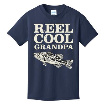Reel Cool Grandpa Fly Fishing Walleye Fishing Pole Grandpa Kids T-Shirt