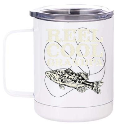 Reel Cool Grandpa Fly Fishing Walleye Fishing Pole Grandpa 12 oz Stainless Steel Tumbler Cup