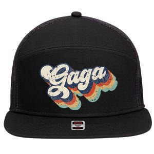 Retro Cute Gaga For Grandma Best Gaga Ever Mother's Day 7 Panel Mesh Trucker Snapback Hat