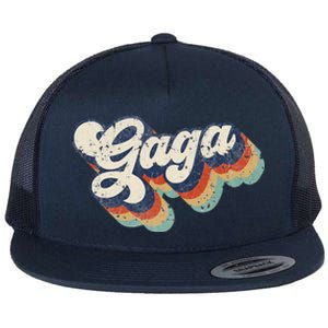 Retro Cute Gaga For Grandma Best Gaga Ever Mother's Day Flat Bill Trucker Hat