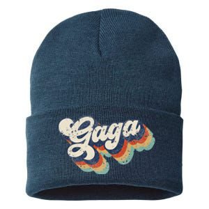 Retro Cute Gaga For Grandma Best Gaga Ever Mother's Day Sustainable Knit Beanie