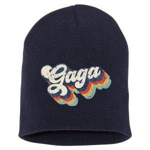 Retro Cute Gaga For Grandma Best Gaga Ever Mother's Day Short Acrylic Beanie