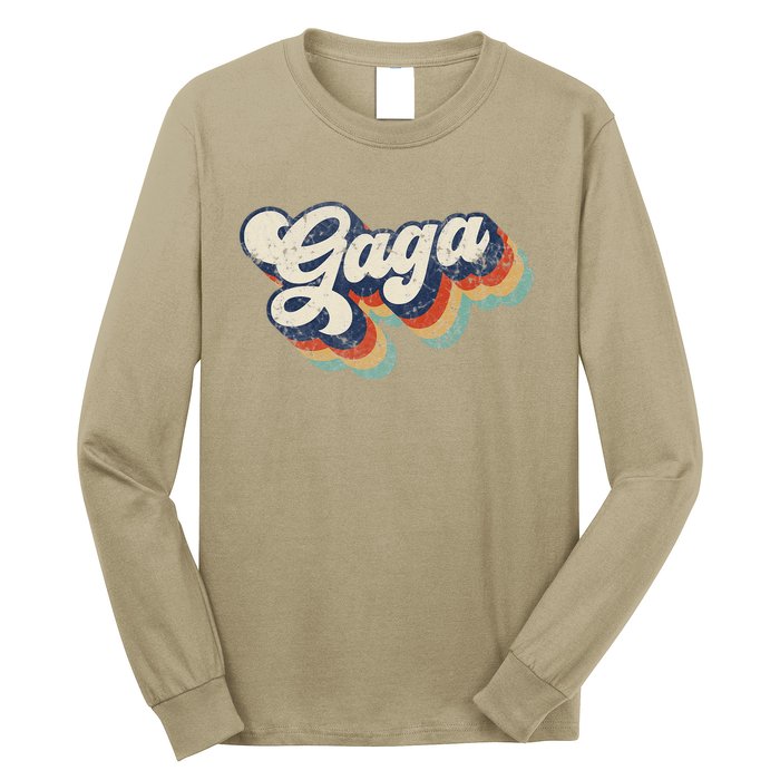 Retro Cute Gaga For Grandma Best Gaga Ever Mother's Day Long Sleeve Shirt