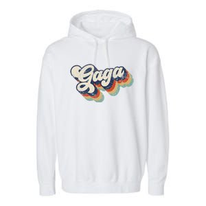 Retro Cute Gaga For Grandma Best Gaga Ever Mother's Day Garment-Dyed Fleece Hoodie