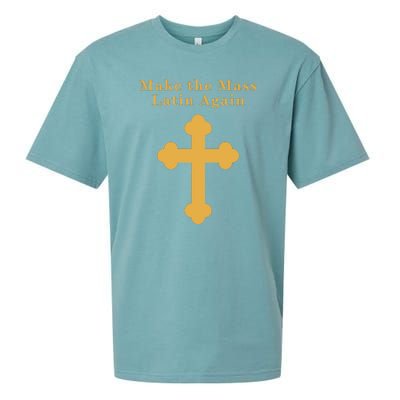 Roman Catholic Gift Make The Mass Latin Again Sueded Cloud Jersey T-Shirt