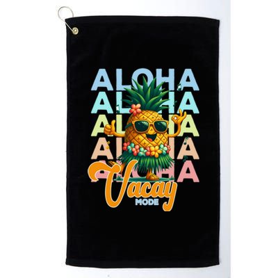 Retro Cute Hawaii Pineapple Grass Platinum Collection Golf Towel