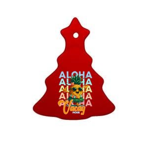 Retro Cute Hawaii Pineapple Grass Ceramic Tree Ornament