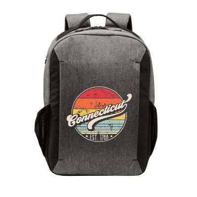 Retro Connecticut Home State Ct Cool 70s Style Sunset Vector Backpack