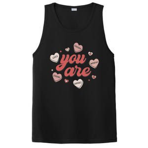 Retro Candy Heart Teacher Day You Are Enough PosiCharge Competitor Tank