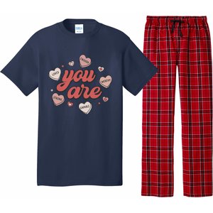 Retro Candy Heart Teacher Day You Are Enough Pajama Set