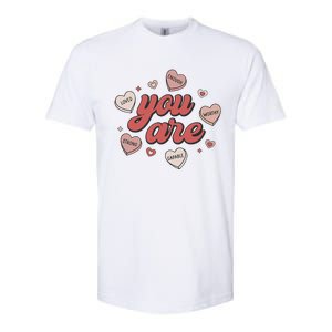 Retro Candy Heart Teacher Day You Are Enough Softstyle CVC T-Shirt