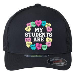 Retro Candy Heart Teacher ValentineS Positive Affirmation Flexfit Unipanel Trucker Cap