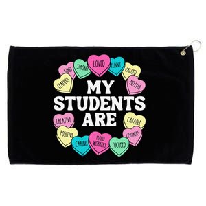 Retro Candy Heart Teacher ValentineS Positive Affirmation Grommeted Golf Towel