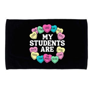 Retro Candy Heart Teacher ValentineS Positive Affirmation Microfiber Hand Towel