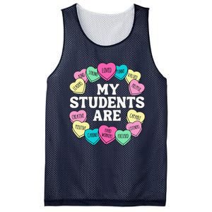 Retro Candy Heart Teacher ValentineS Positive Affirmation Mesh Reversible Basketball Jersey Tank