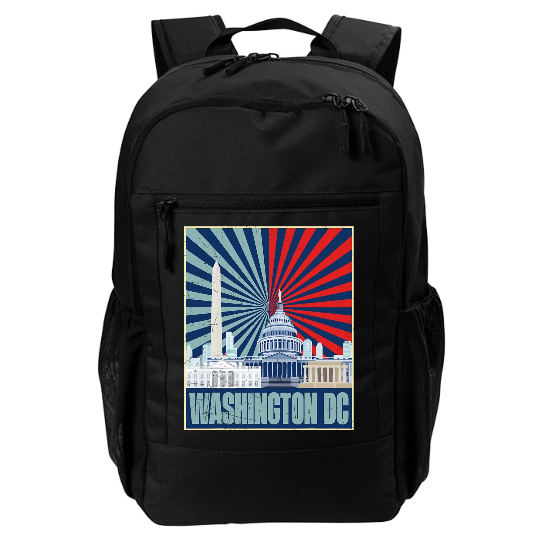 Retro Capitol Hill Washington DC American Flag Backpack