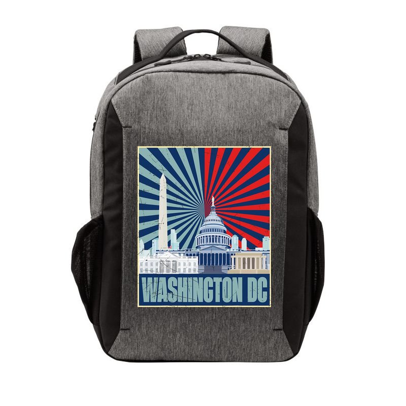 Retro Capitol Hill Washington DC American Flag Vector Backpack