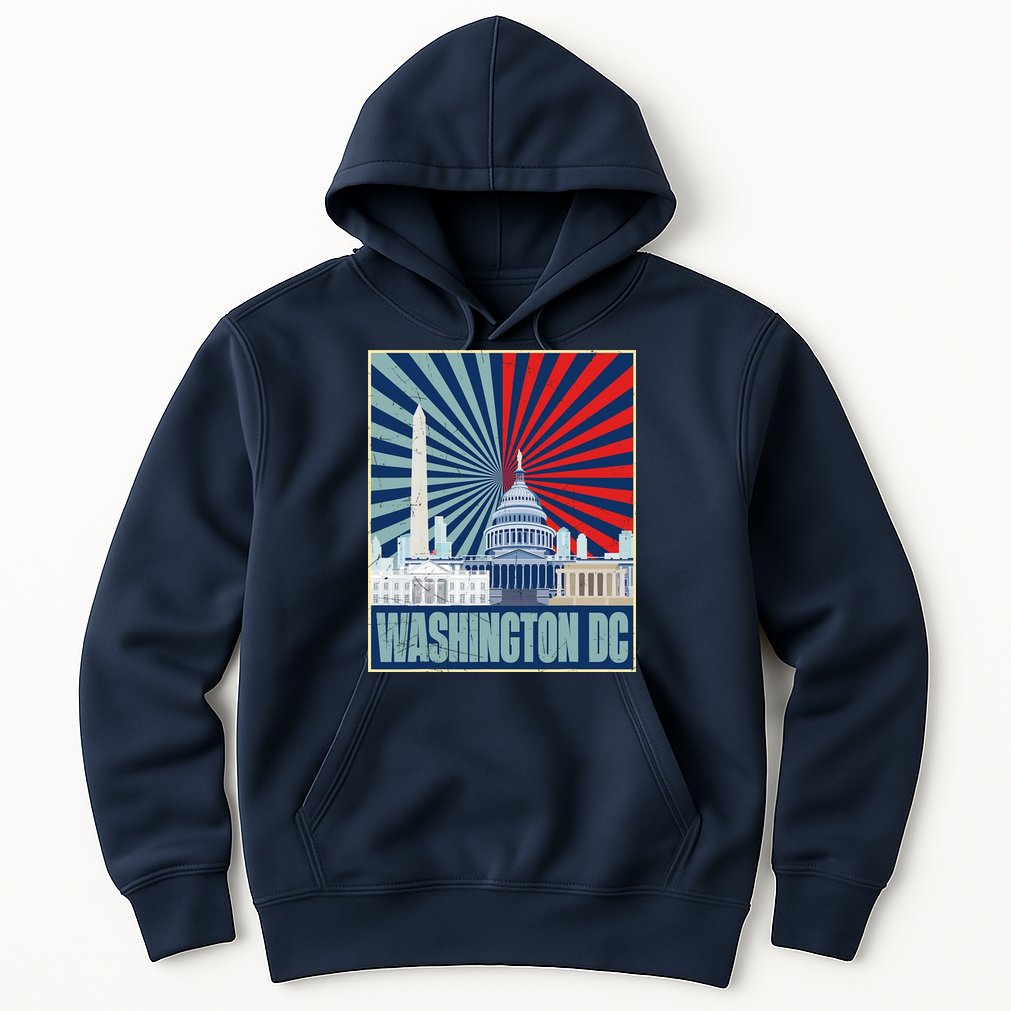 Retro Capitol Hill Washington DC American Flag Hoodie