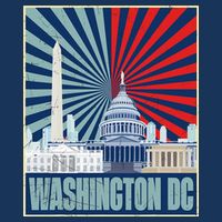 Retro Capitol Hill Washington DC American Flag Tall T-Shirt
