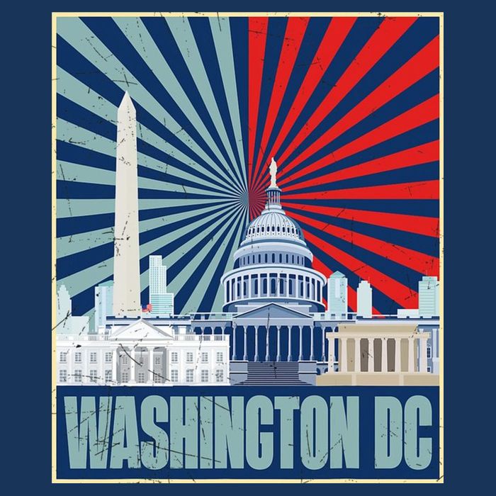 Retro Capitol Hill Washington DC American Flag Tall T-Shirt